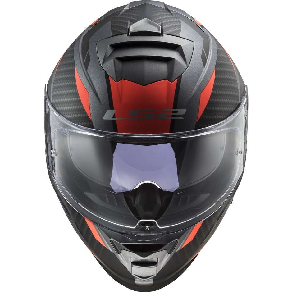Casco Integrale Moto Ls2 FF800 STORM 2 RACER Titanio Opaco Arancio