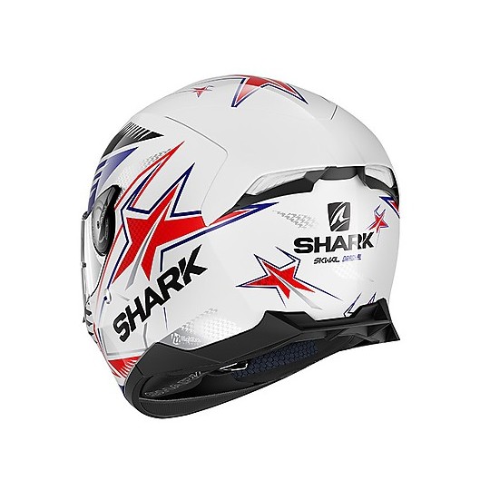 Casco Integrale Moto Shark SKWAL  2.2  Draghal Bianco Blu Rosso