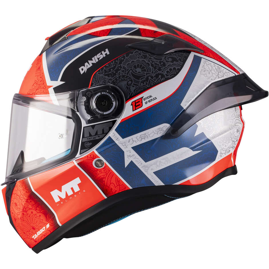 Casco Integrale MT Helmets TARGO S DANISH 26 SEASON C5 Replica Blu Lucido