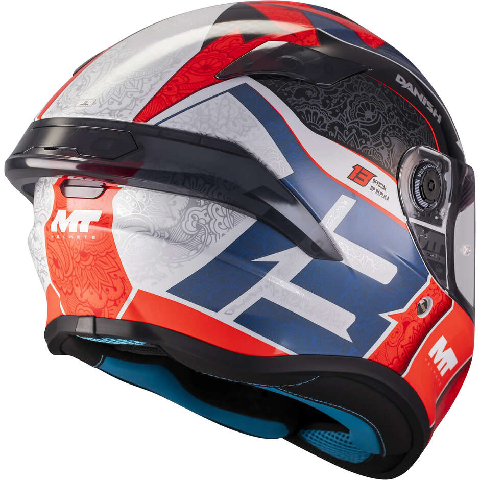 Casco Integrale MT Helmets TARGO S DANISH 26 SEASON C5 Replica Blu Lucido