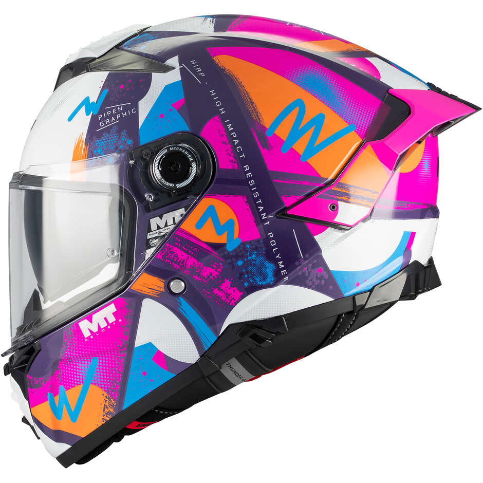 Casco Integrale MT Helmets THUNDER 4 R SV PIPEN C8 Multicolore Rosa Lucido