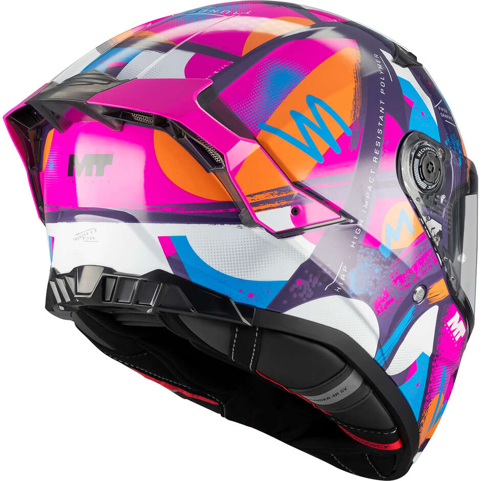 Casco Integrale MT Helmets THUNDER 4 R SV PIPEN C8 Multicolore Rosa Lucido
