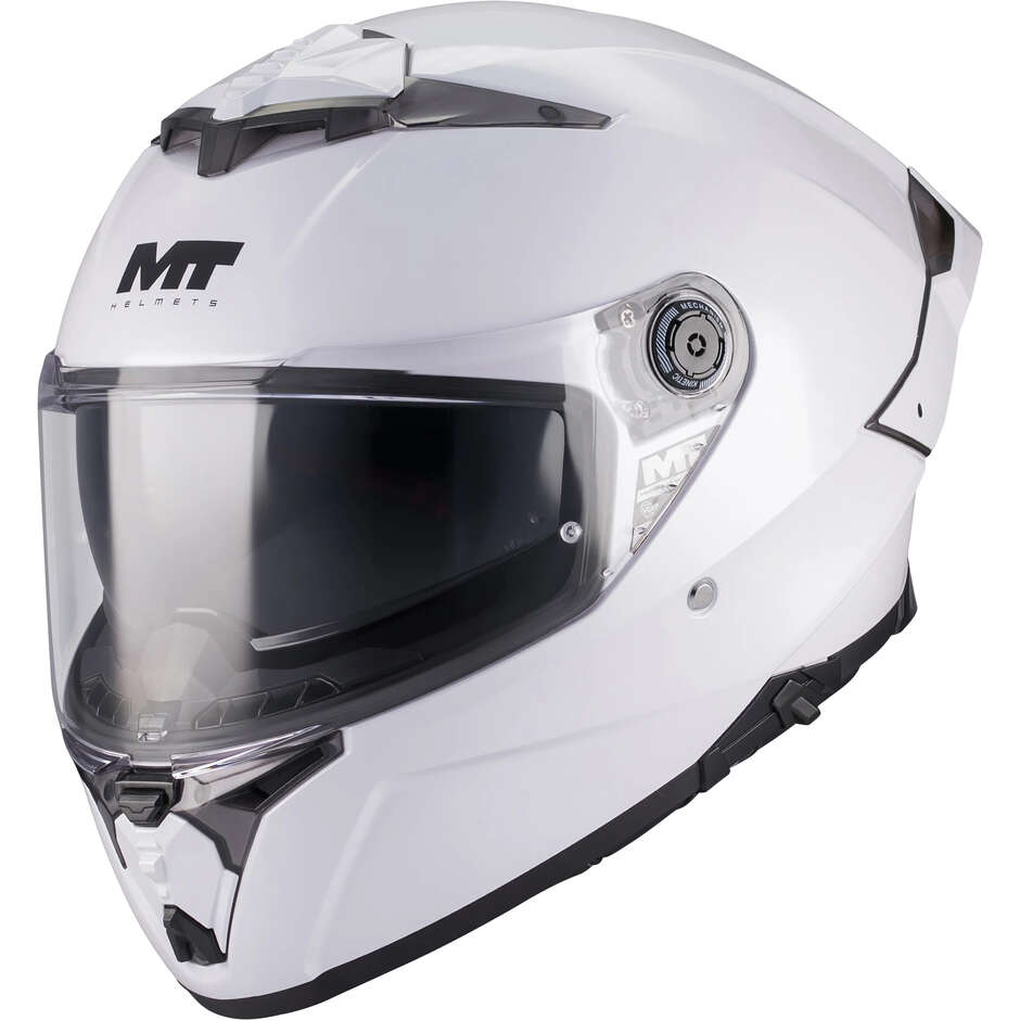 Casco Integrale MT Helmets THUNDER 4 R SV PURE A0 Bianco Lucido