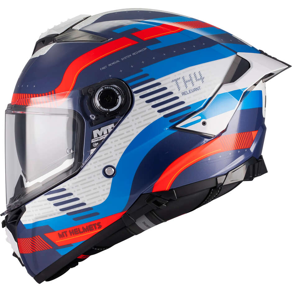 Casco Integrale MT Helmets THUNDER 4 R SV RELEVANT C5 Multicolore Blu Lucido