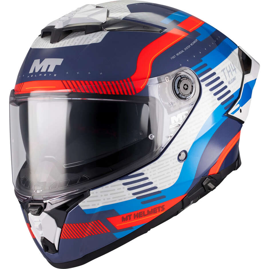Casco Integrale MT Helmets THUNDER 4 R SV RELEVANT C5 Multicolore Blu Lucido
