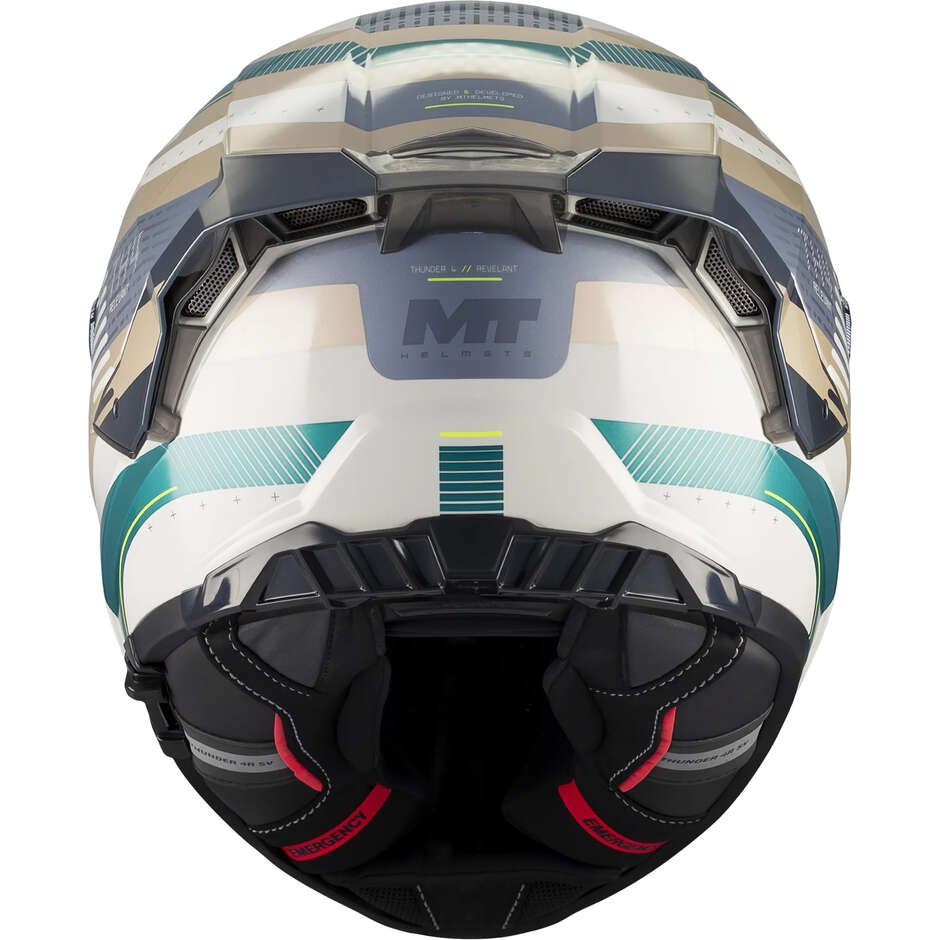 Casco Integrale MT Helmets THUNDER 4 R SV RELEVANT C6 Multicolore Verde Lucido