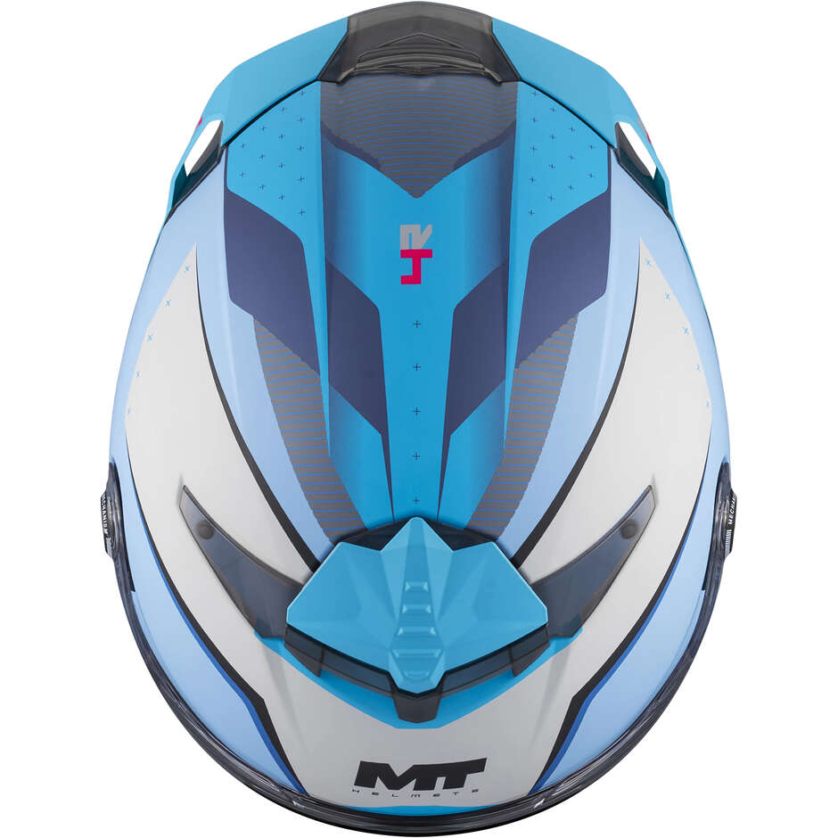 Casco Integrale MT Helmets THUNDER 4 R SV WIND TUNNEL C7 Azzurro Grigio Opaco