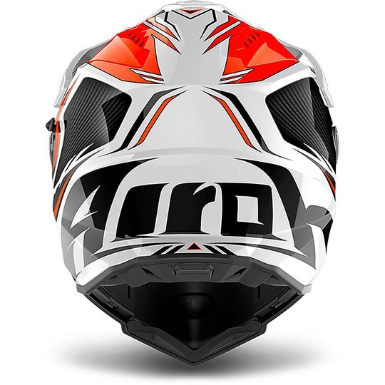 Casco Integrale ON-Off Moto Touring Airoh COMMANDER Carbon Arancio Lucido