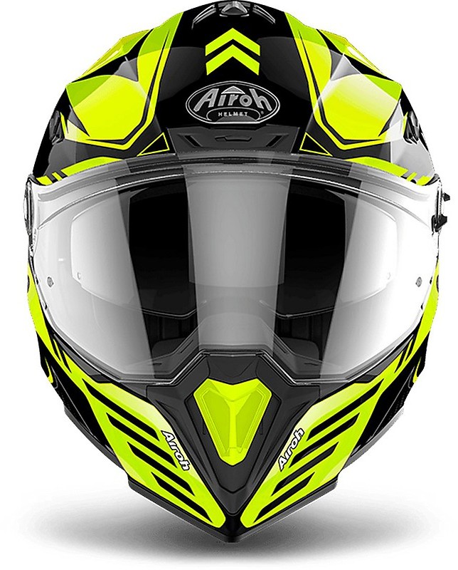 Casco Integrale ON-Off Moto Touring Airoh COMMANDER Carbon Giallo Lucido  Vendita Online 