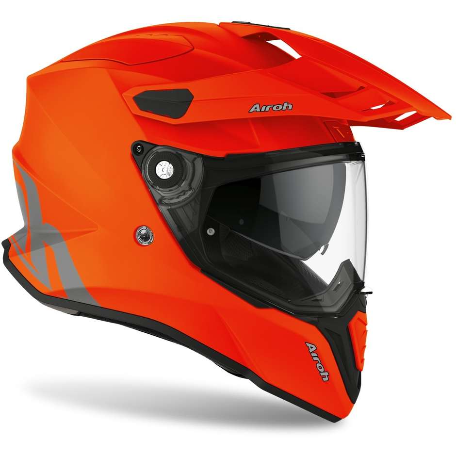 Casco Integrale On-Off Moto Touring Airoh COMMANDER Color Arancio Opaco