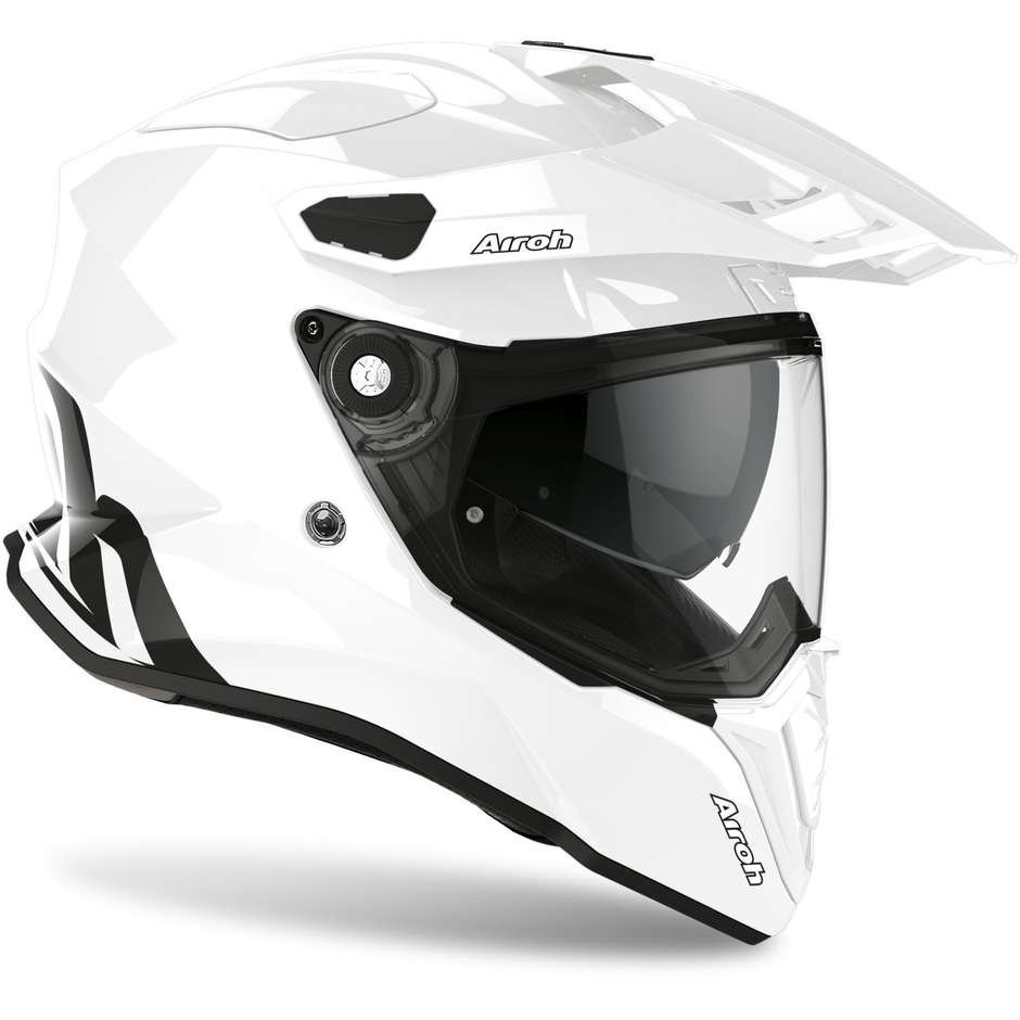 Casco Integrale ON-Off Moto Touring Airoh COMMANDER Color Bianco Lucido