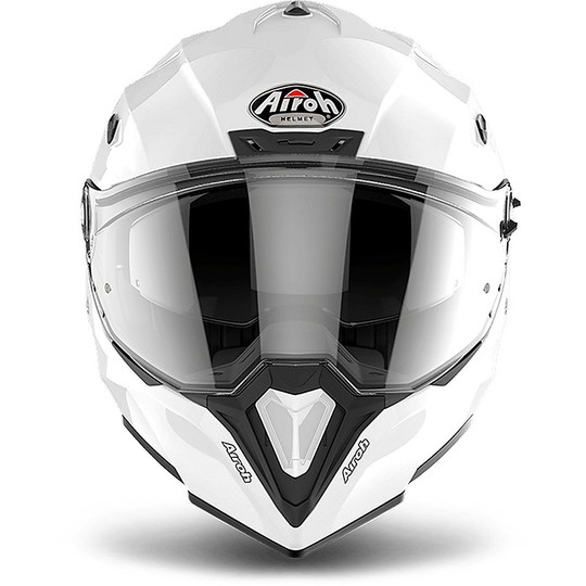 Casco Integrale ON-Off Moto Touring Airoh COMMANDER Color Bianco Lucido