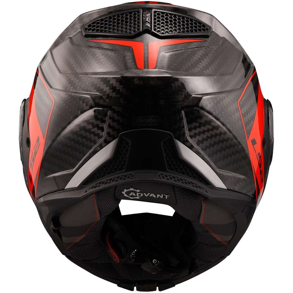 Casco Modulare in Carbonio Omologato P/J Ls2 FF901 ADVANT X CARBON Future Rosso