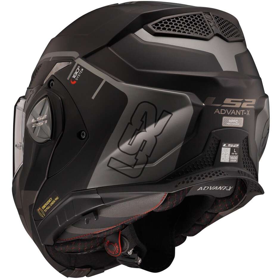 Casco Modulare In HPFC Omologato P/J Ls2 FF901 ADVANT X METRYK Titanio Opaco