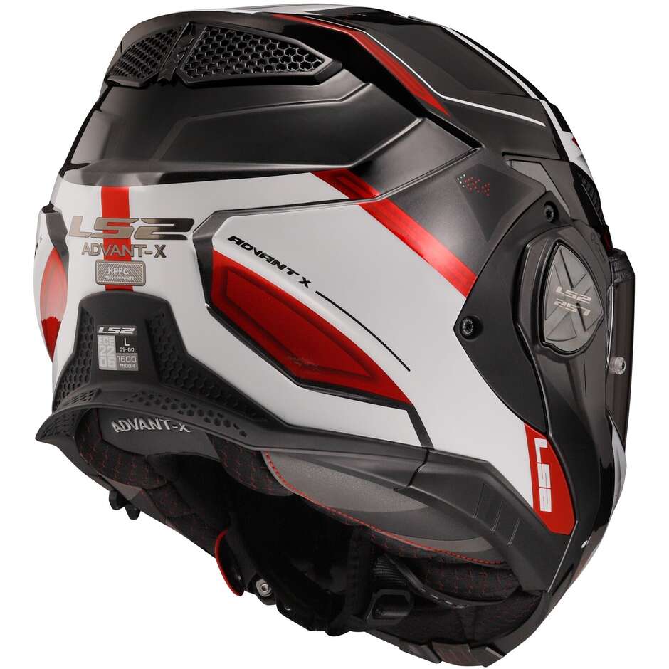 Casco Modulare In HPFC Omologato P/J Ls2 FF901 ADVANT X SPECTRUM Nero Bianco Rosso