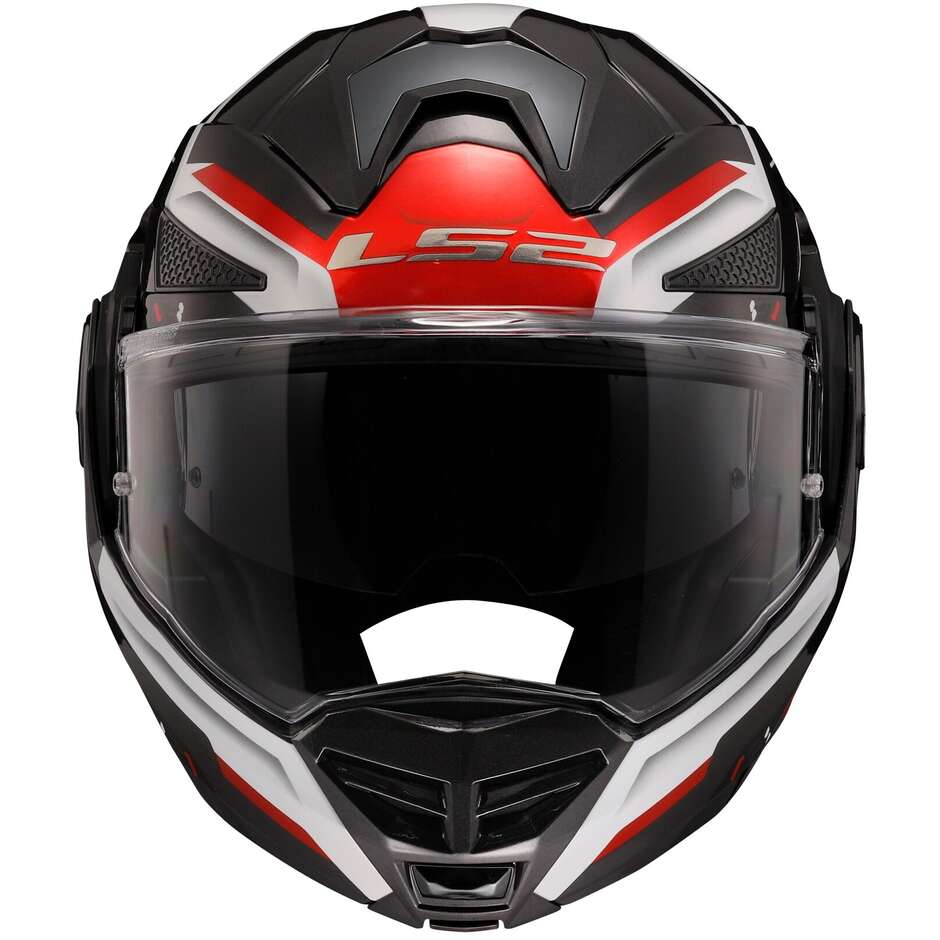 Casco Modulare In HPFC Omologato P/J Ls2 FF901 ADVANT X SPECTRUM Nero Bianco Rosso