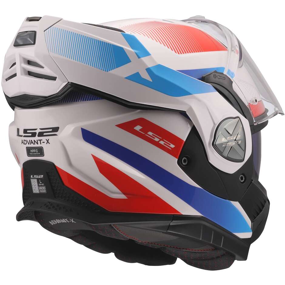Casco Modulare In HPFC P/J LS2 FF901 ADVANT X NOVA Bianco Blu Rosso