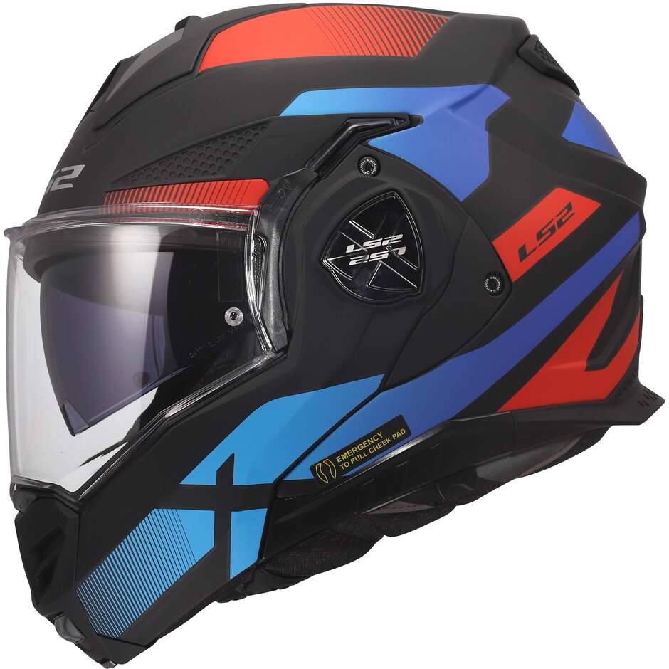 Casco Modulare In HPFC P/J LS2 FF901 ADVANT X NOVA Nero Rosso Blu