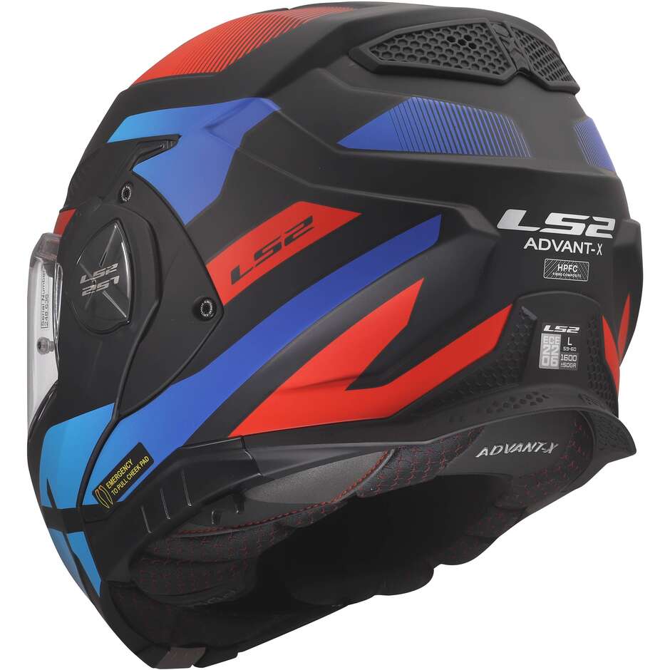 Casco Modulare In HPFC P/J LS2 FF901 ADVANT X NOVA Nero Rosso Blu