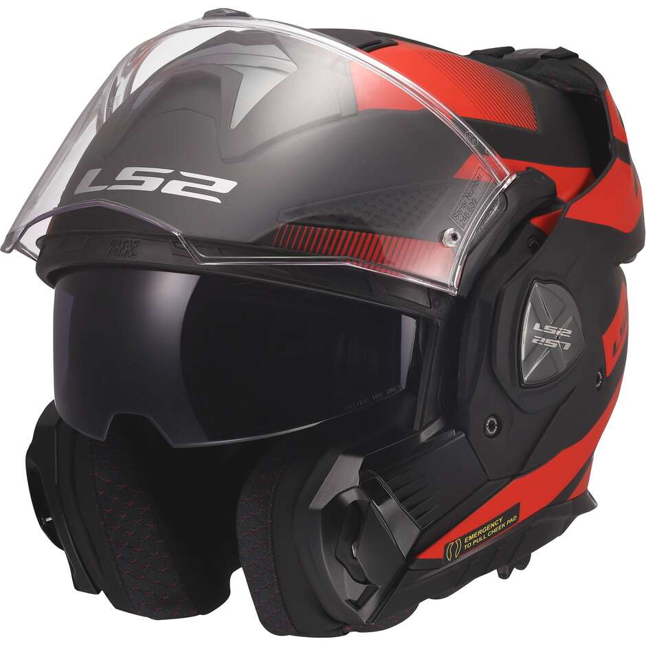 Casco Modulare In HPFC P/J LS2 FF901 ADVANT X NOVA Nero Rosso