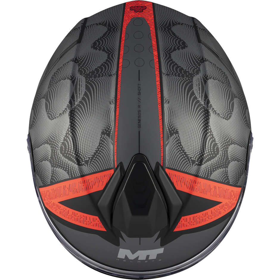 Casco Modulare MT Helmets GENESIS R SV SHIFT B15 Grigio Rosso Opaco