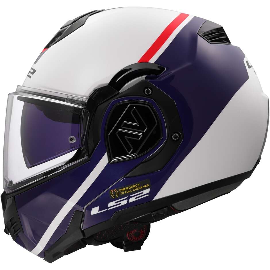 Casco Modulare P/J LS2 FF906 ADVANT SWIPE Bianco Blue