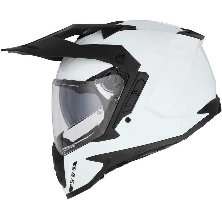 Casco Moto Adventure Acerbis Assault Mono Bianco