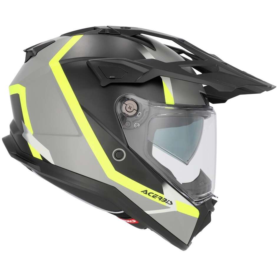 Casco Moto Adventure Acerbis Attack Multi Nero Giallo Fluo