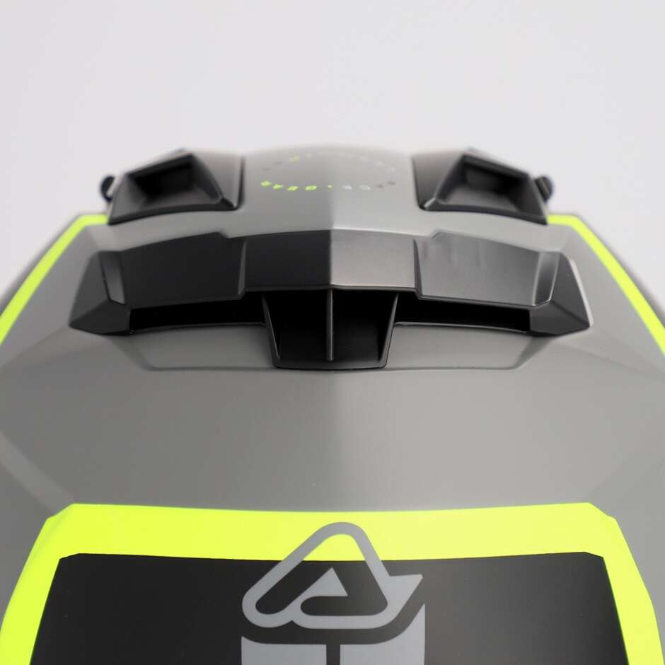 Casco Moto Adventure Acerbis Attack Multi Nero Giallo Fluo