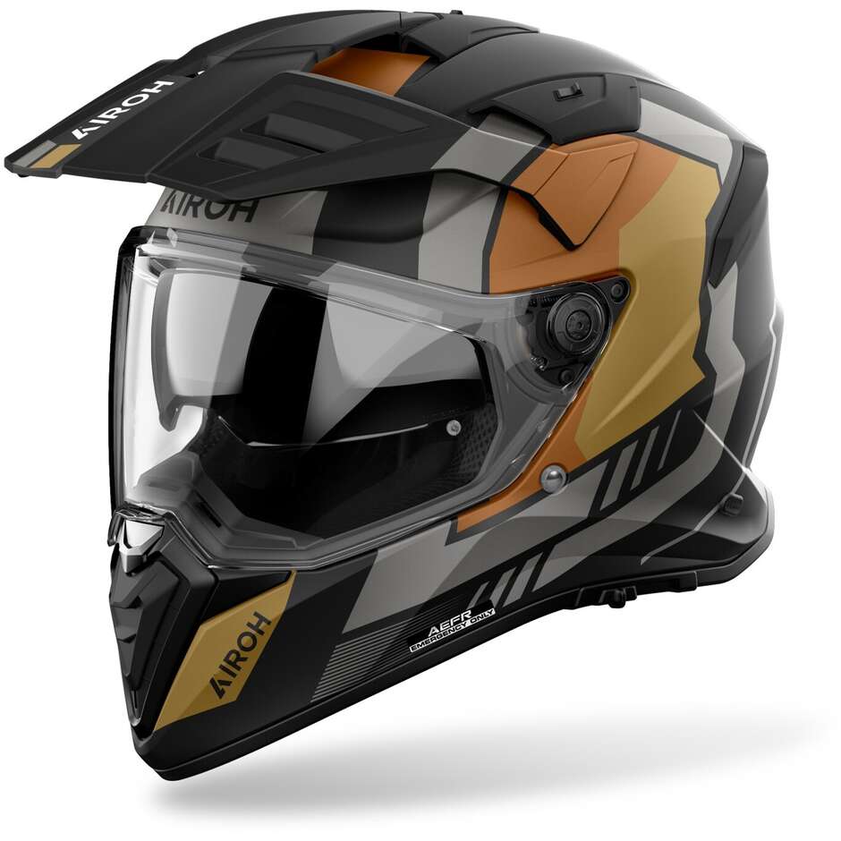 Casco Moto Adventure BANDIT HORN Oro Opaco taglia L