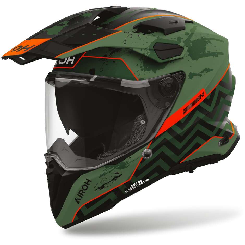 Casco Moto Adventure Airoh COMMANDER 2 PLUG Opaco