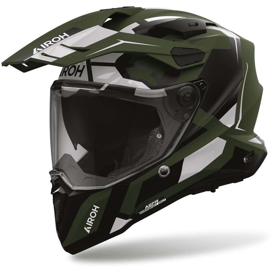 Casco Moto Adventure Airoh COMMANDER 2 POLAR Militare Verde
