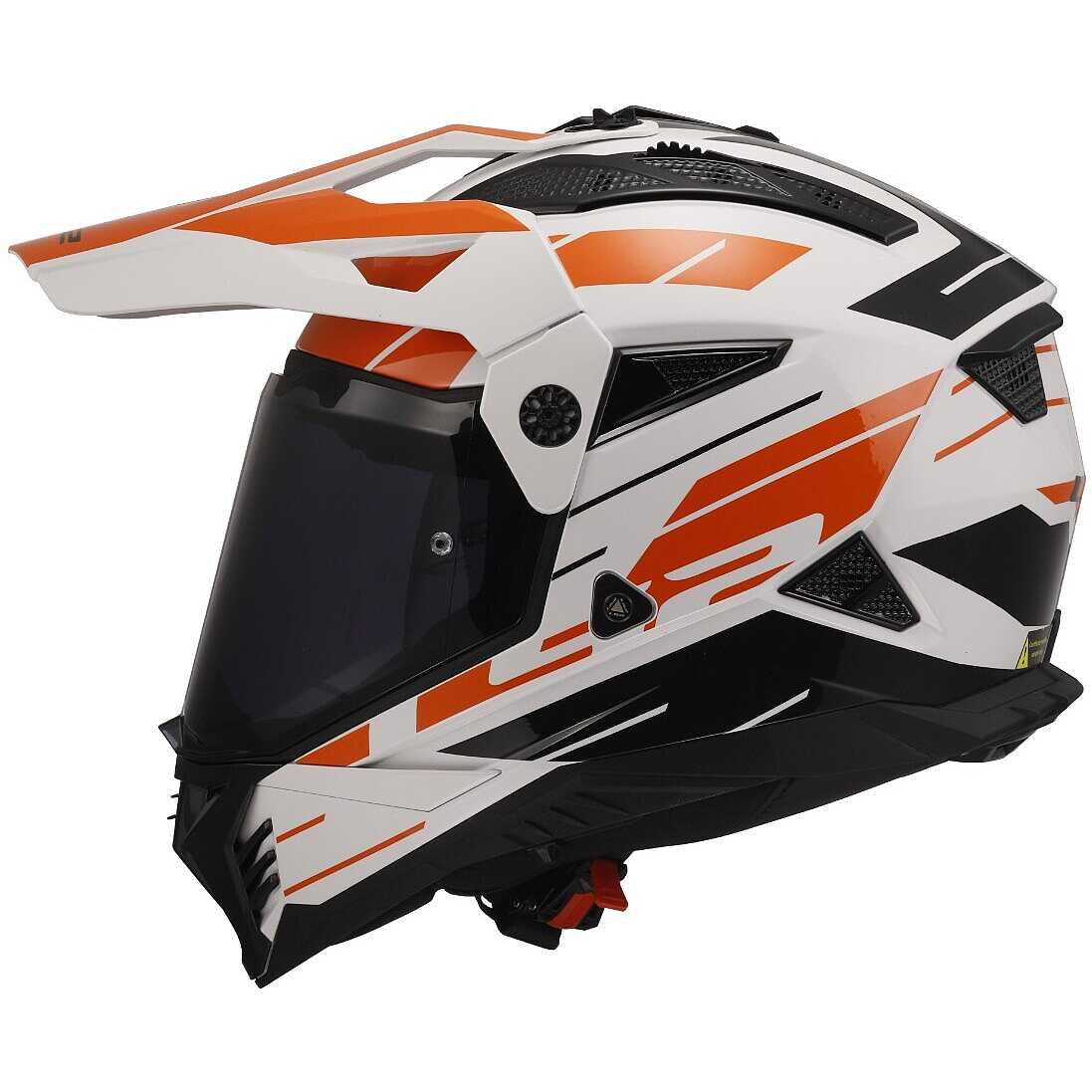 Casco Cross Enduro Off Road Moto Ls2 MX436 PIONEER EVO Saturn Nero Rosso Opaco P47593