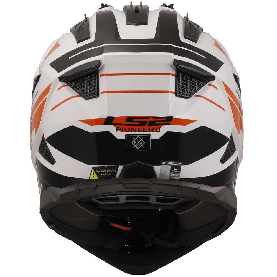 Casco Moto Adventure Ls2 MX702 PIONEER 2 NAMIB Bianco Arancio
