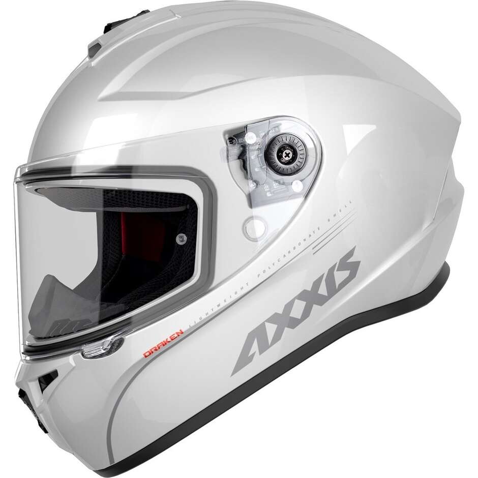 Casco Moto Axxis Integrale ff112d Draken s Solid V2 A10 Bianco