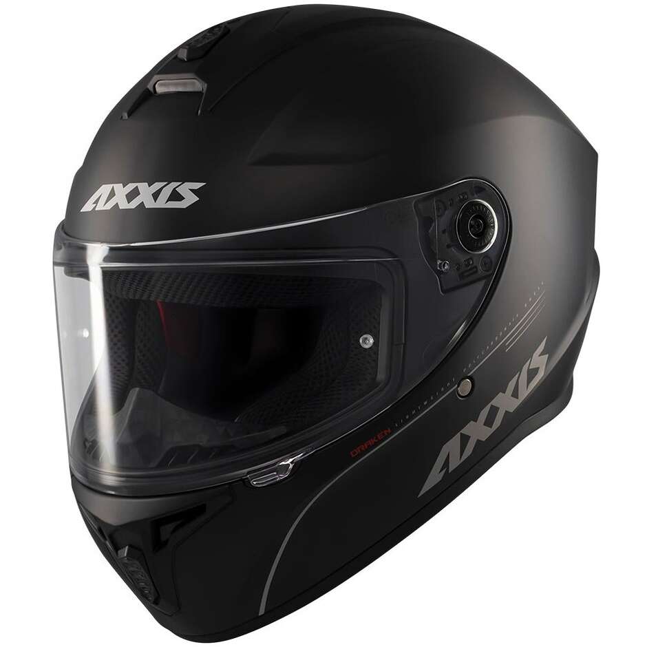 Casco Moto Axxis Integrale ff112d Draken s Solid V2 A11 Nero Opaco