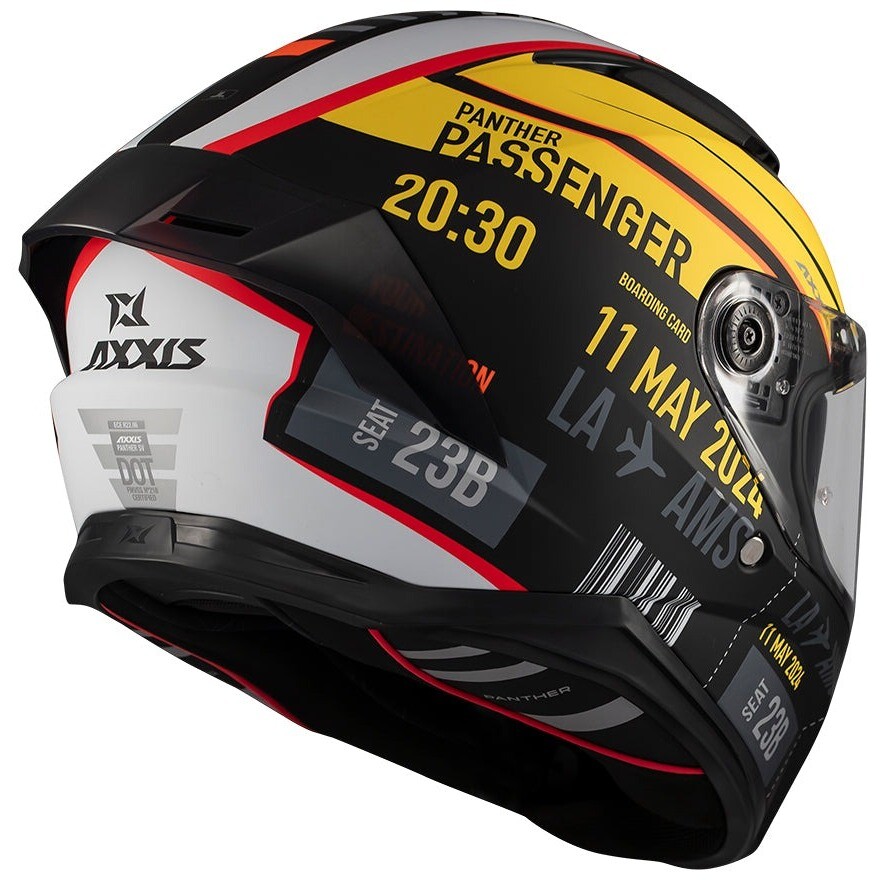 Casco Moto Axxis Integrale ff130sv Panther Sv Passenger B3 Nero Giallo