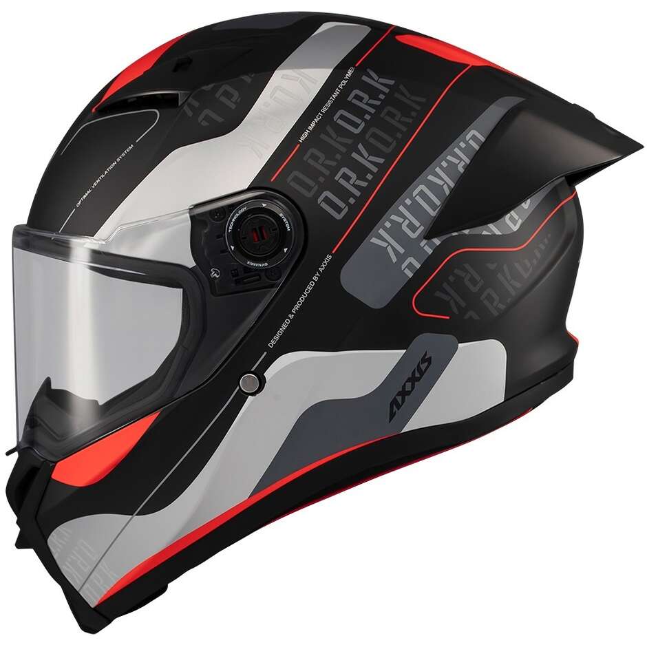 Casco Moto Axxis Integrale ff132 Fenix Ork B5 Nero Argento