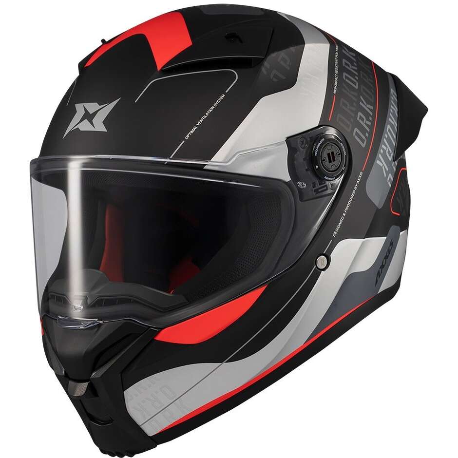 Casco Moto Axxis Integrale ff132 Fenix Ork B5 Nero Argento