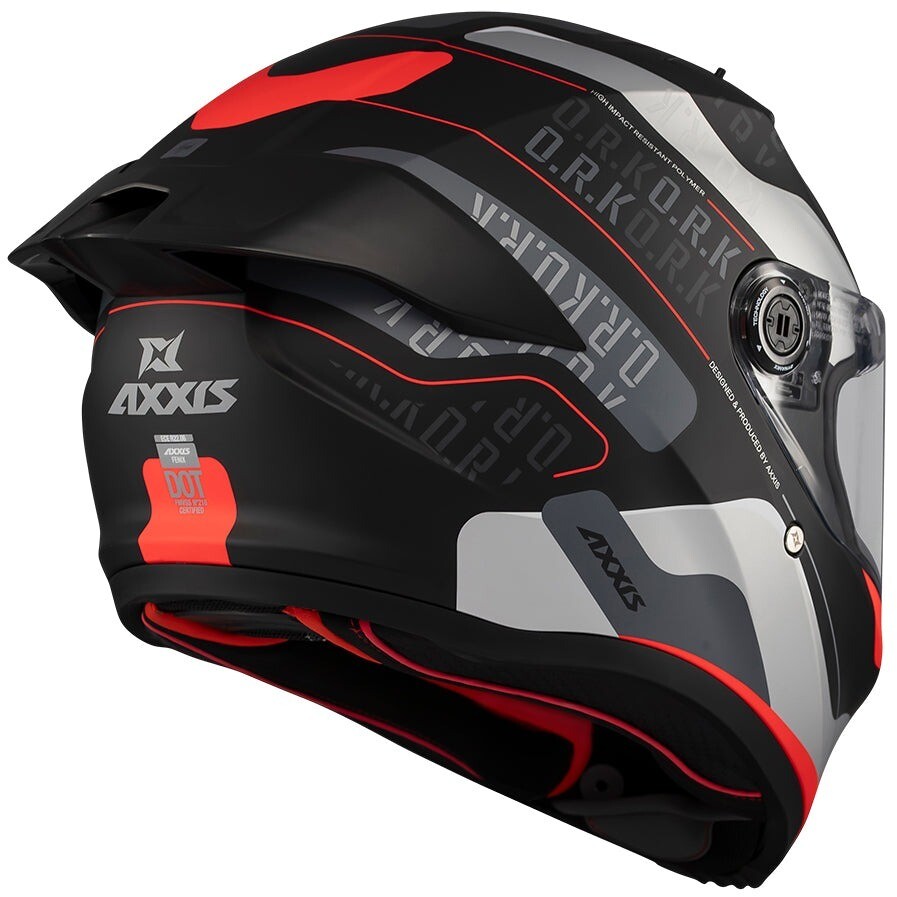Casco Moto Axxis Integrale ff132 Fenix Ork B5 Nero Argento
