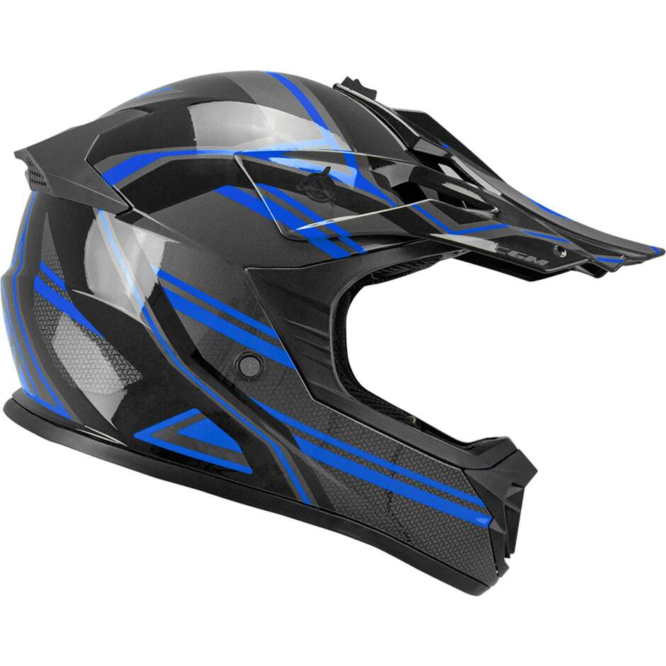 Casco Moto Bambino Cross CGM 267G DIRT-X FURY Nero Grigio Blu