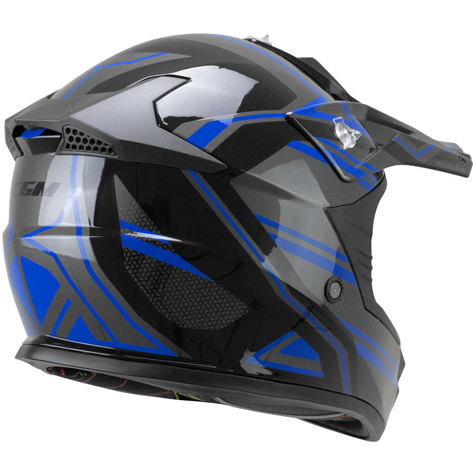Casco Moto Bambino Cross CGM 267G DIRT-X FURY Nero Grigio Blu