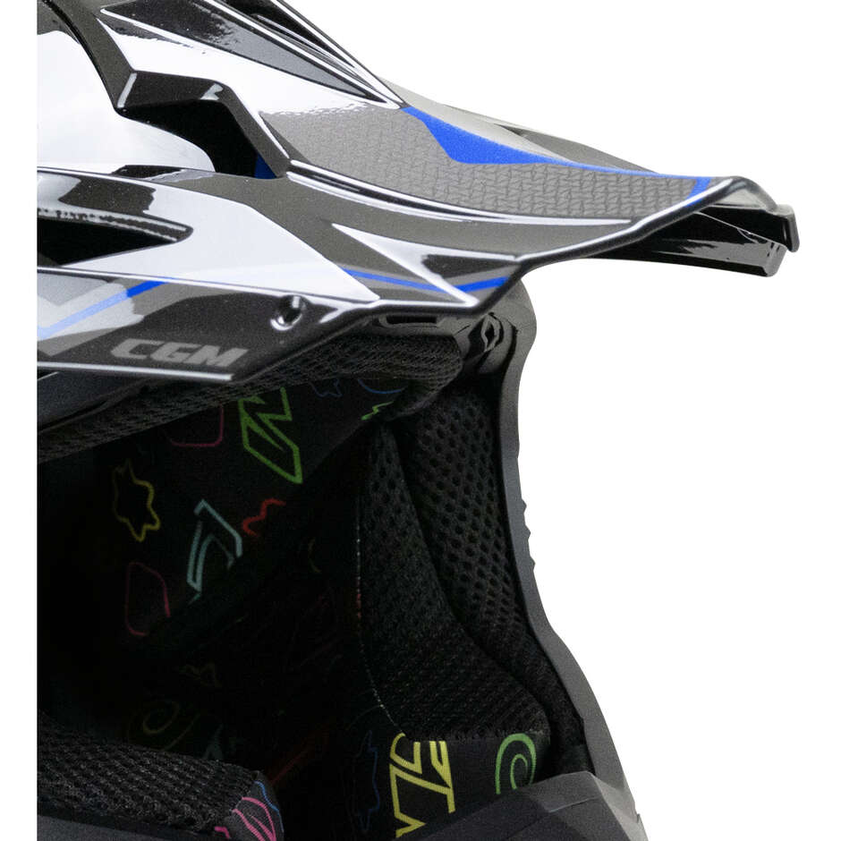 Casco Moto Bambino Cross CGM 267G DIRT-X FURY Nero Grigio Blu