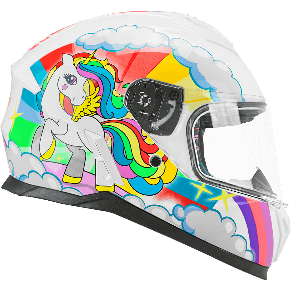 Casco Moto Bambino Integrale 265D MICRO DREAMS Bianco Fu taglia XL