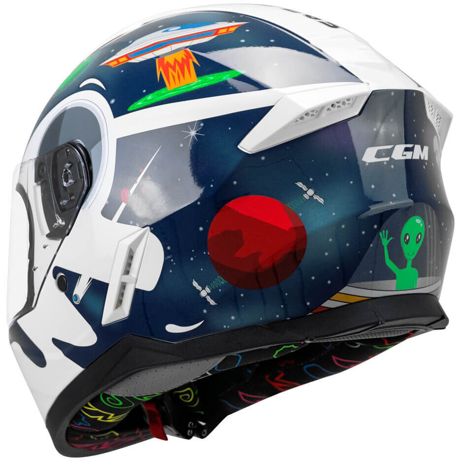 Casco Moto Bambino Integrale CGM 265S MICRO SPACE Blu Bianco