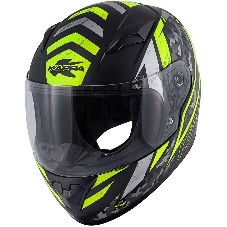 Casco Moto Bambino Integrale Kappa KJ04 EVO PROX Nero Opaco Giallo