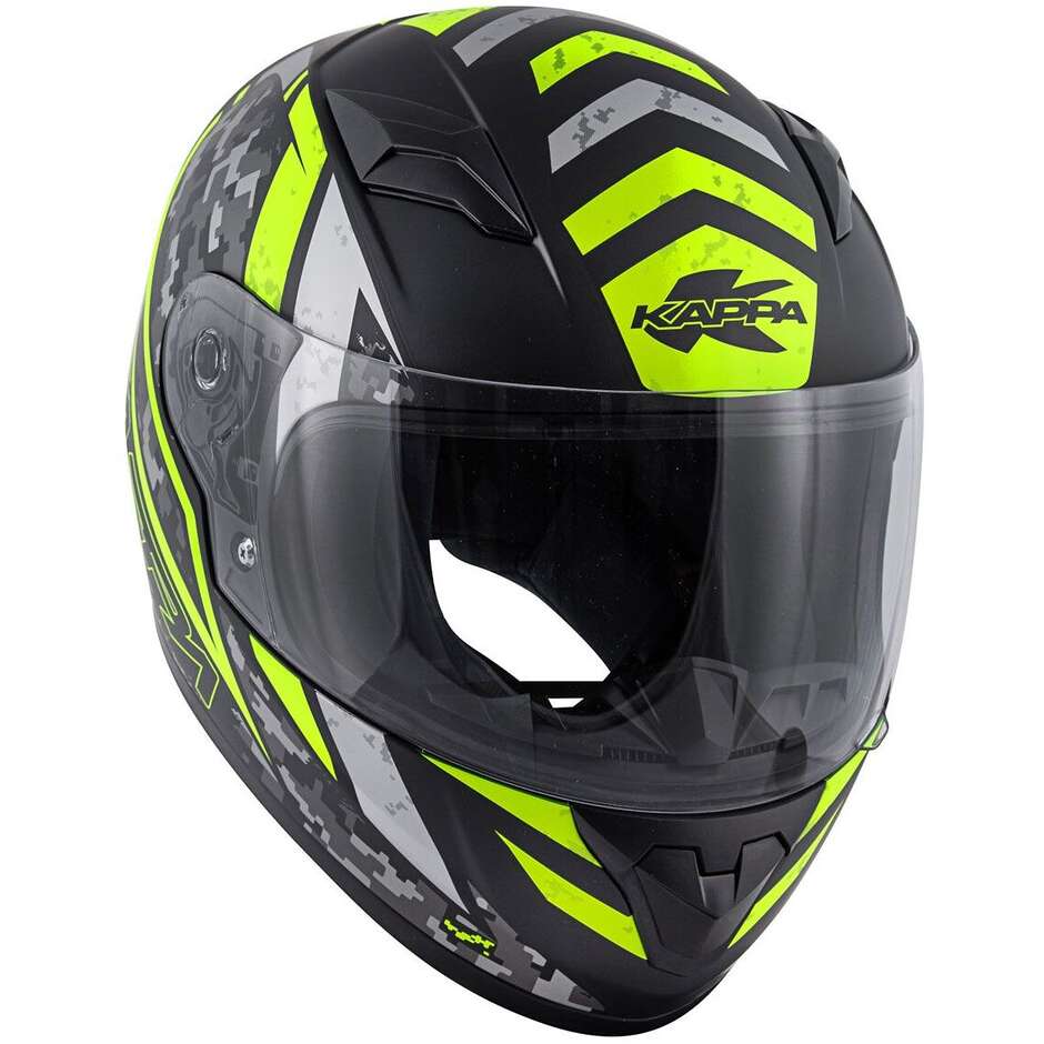 Casco Moto Bambino Integrale Kappa KJ04 EVO PROX Nero Opaco Giallo