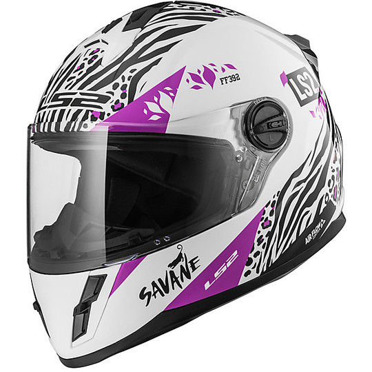Casco Moto Integrale Origine Tonale Bianco Viola e Rosso