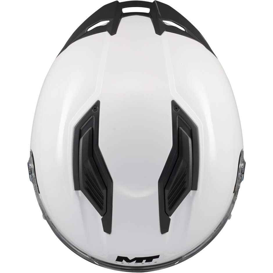 Casco Moto Bambino Integrale Mt Helmets STINGER 2 KIDS PURE A0 Bianco Perla Lucido