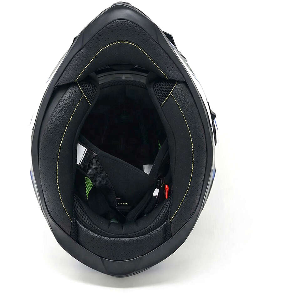 Casco Moto Berik Doppia Visiera MX313 Adventure Pro Bianco Rosso Blu